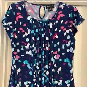 Liz Claiborne Womens Crew Neck Short Sleeve Blouse